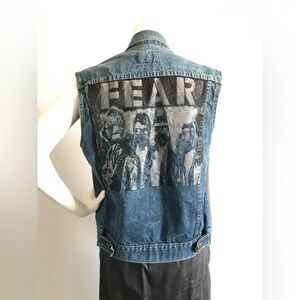 1980’s hand-painted with Punk band FEAR album cover on back of GAP denim vest.